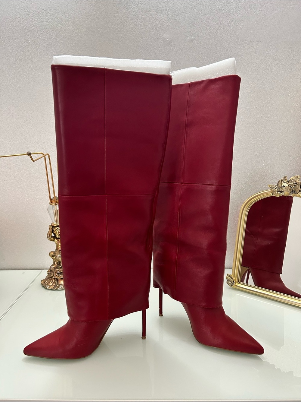 Steve Madden Red Over-the-Knee Pointed Stiletto Boots